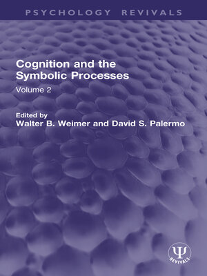 cover image of Cognition and the Symbolic Processes